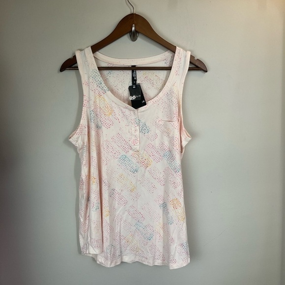 TORRID HENLEY SLEEP TANK - CUPRO BRUSH STROKE CORAL LARGE NWT - Picture 3 of 5